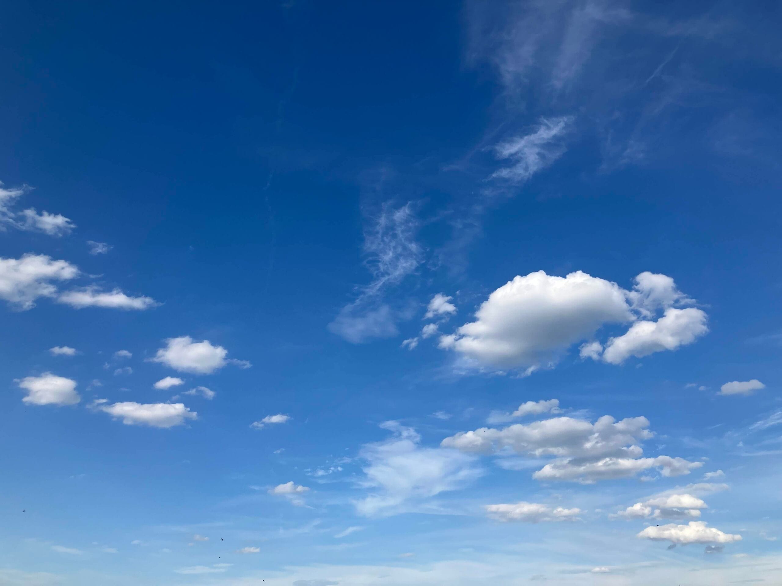 fluffy clouds in a blue sky